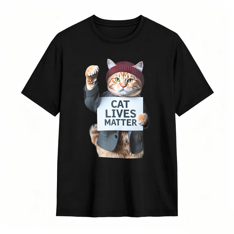Cat Lives Matter Protest Cat tshirt 100% cotton