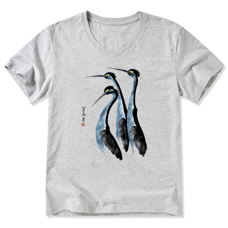 Blue Heron Birds Nature Art T Shirt For Men Women Casual Wear Design