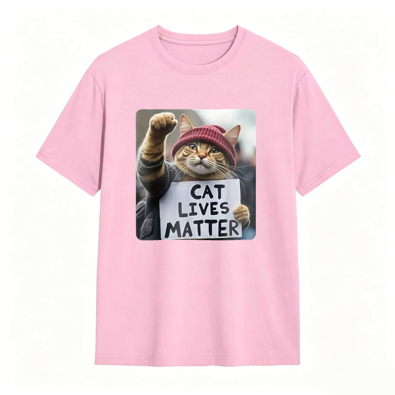 Cat Lives Matter Protest Cat tshirt 100% cotton