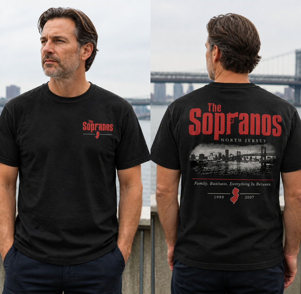 The Sopranos New Jersey Skyline Aesthetic T-Shirt