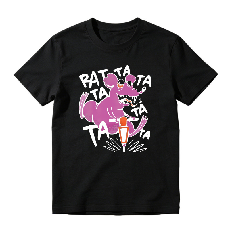 Funny Purple Rat Holding Microphone Rat Ta Ta Ta Text, Unisex Classic T-shirt