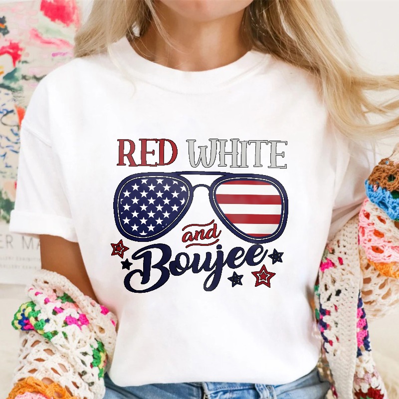 Red White And Boujee American Flag Sunglasses Design Unisex Classic T-shirt