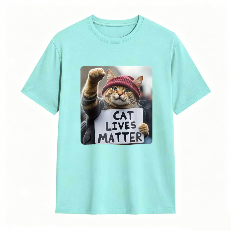 Cat Lives Matter Protest Cat tshirt 100% cotton