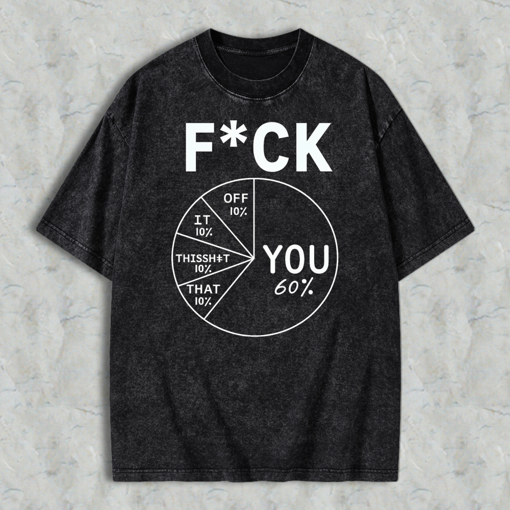 Funny Sarcastic Pie Chart Graphic Unisex Washed T-shirt