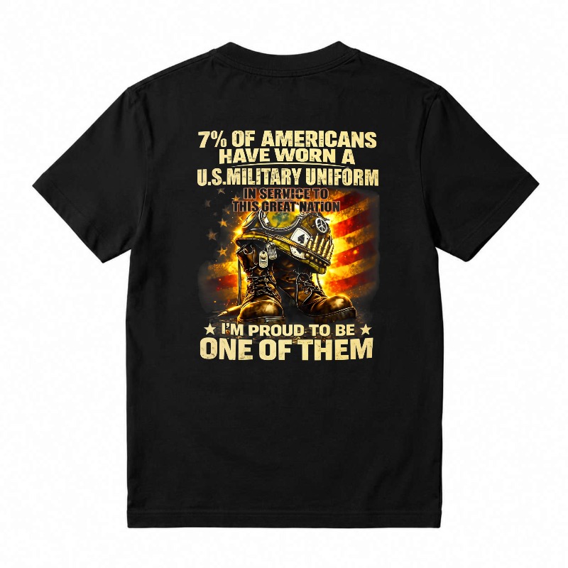 Proud American Military Veteran Service Graphic Tee Design tshirt 100% cotton