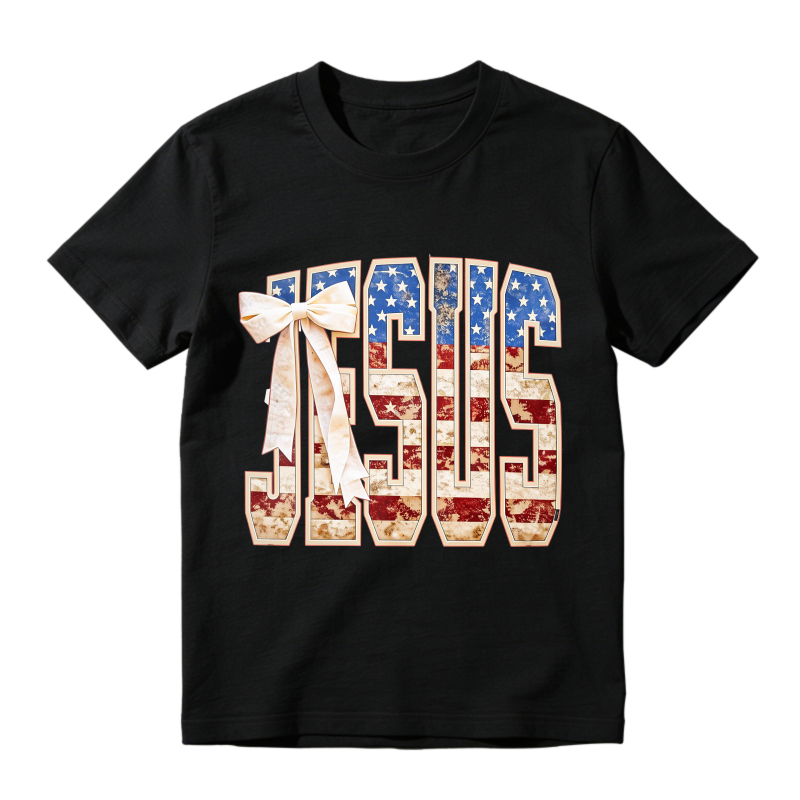 Jesus American Flag Design T-shirt