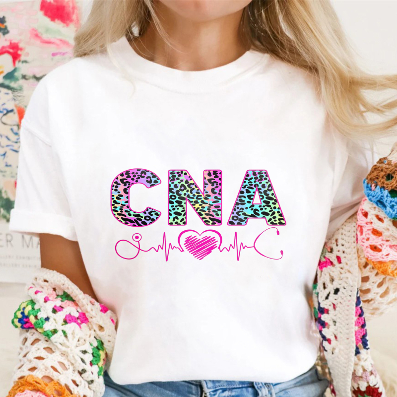 Cna Leopard Print Heart Ecg Design Unisex Classic T-shirt