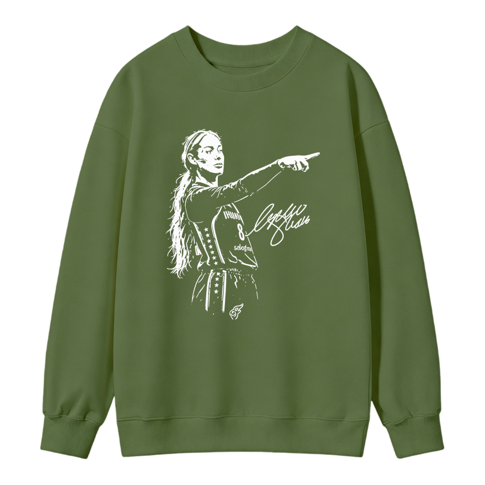 Woman Pointing Finger Graphic Print Sweatshirt