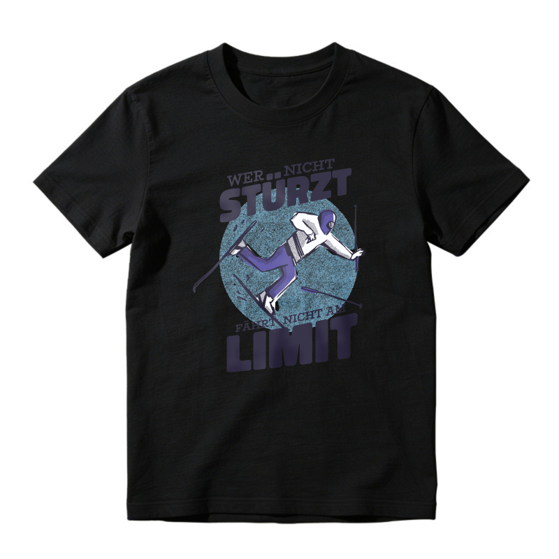Skiing Fall Limit Quote Graphic, Unisex Classic T-shirt