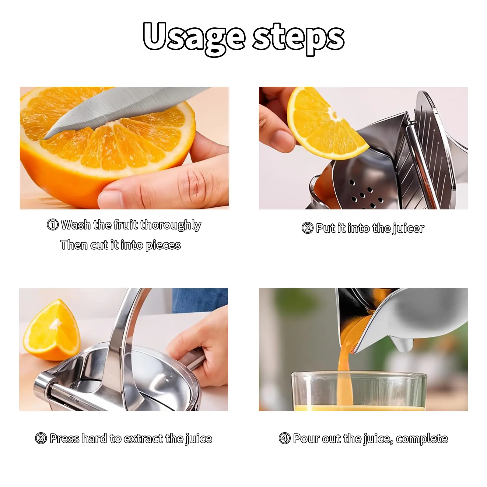 Manual Fruit Juicer - Kitchen Utensil & Gathering Essential, Fresh Juice Extractor Suitable for Outdoor Picnics & Restaurant Use, Utensils, Juicer Hand Press, Hand Juicer Squeezer