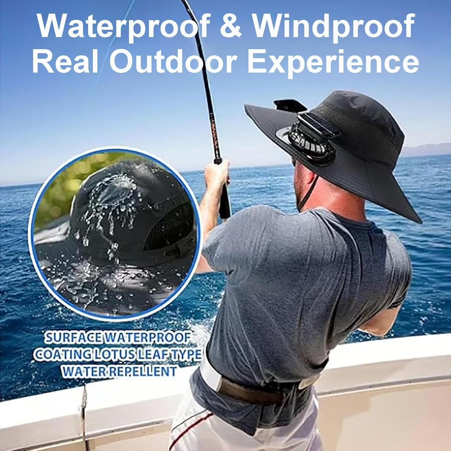 Fishing Hat with Fans, 2025 New Ultralight Solar Fan Sun Hat, Wide Brim Solar Fan Hat Outdoor Fishing UPF 50+