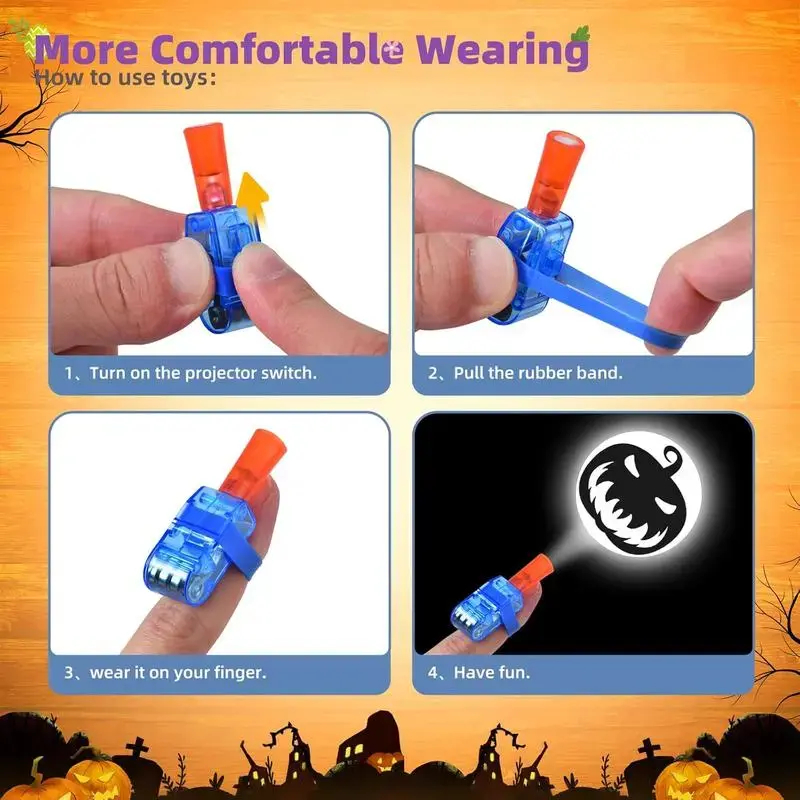 36 PCS Halloween LED Finger Lights, Halloween Party Favors for Kids LED Light Up Toys Classroom Rewards Gifts, Halloween Treats Goody Bag Filler