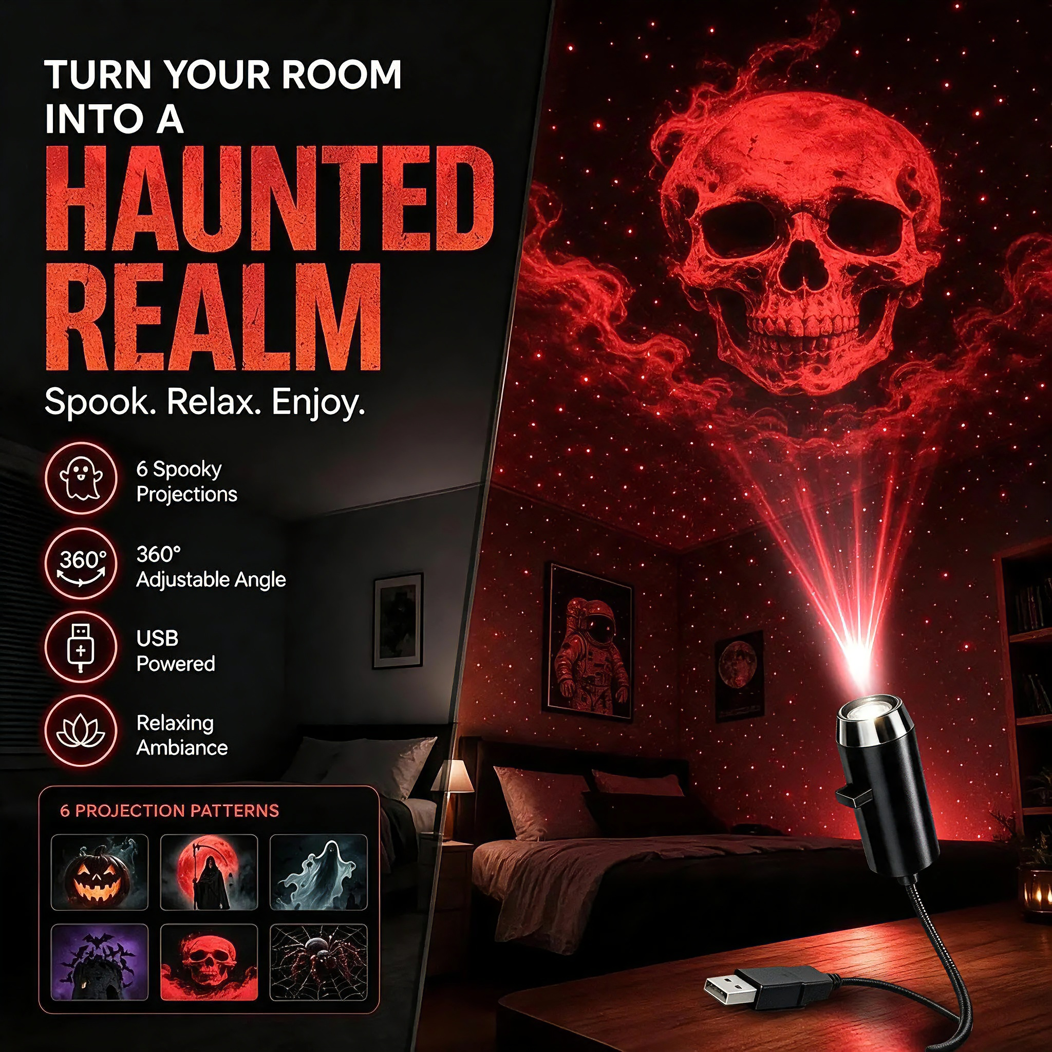 🎄 👻 ✨ 60,000+ Sold — Plug & Play HD Holiday Projector for Christmas & Halloween Decor