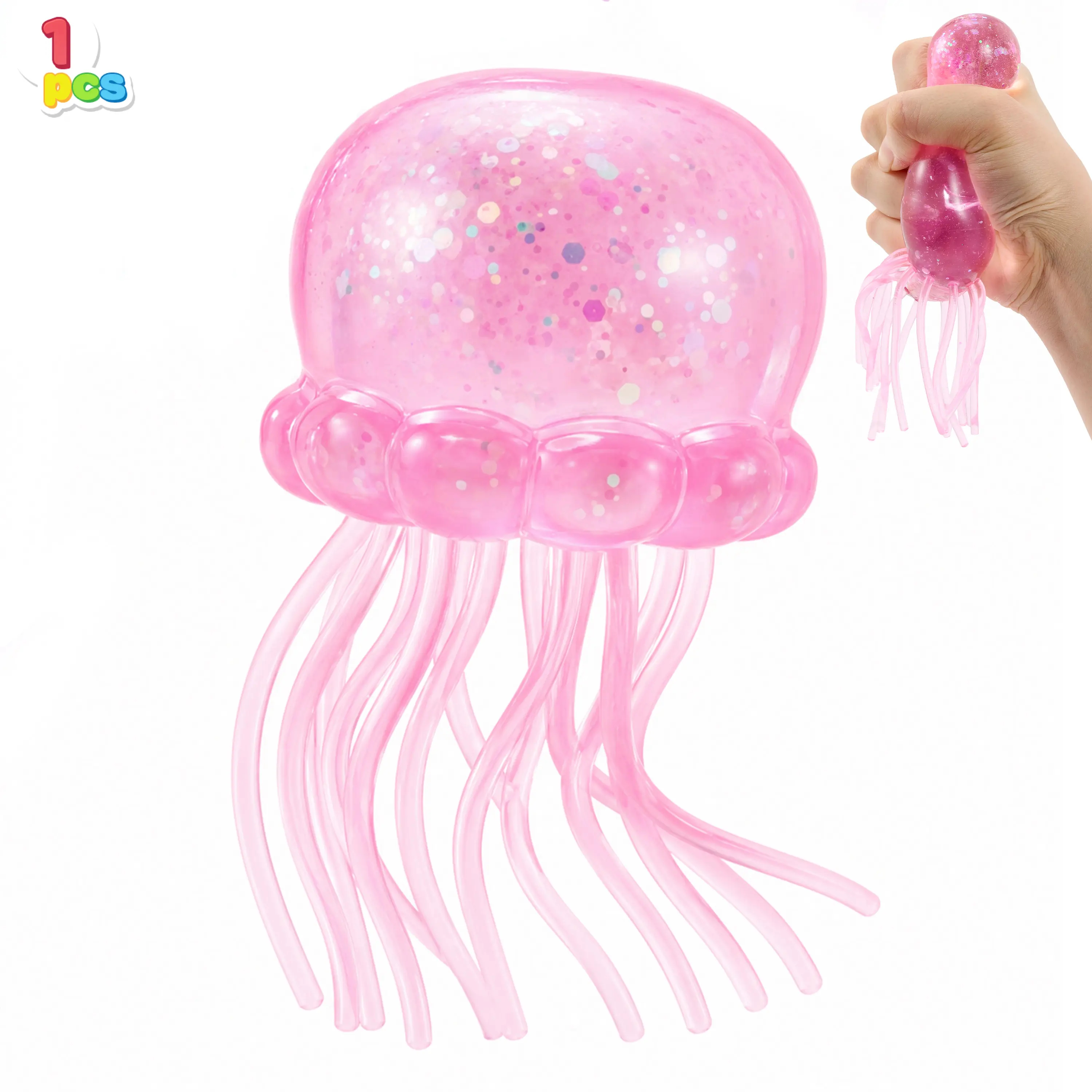  Stress Relief Toys, Jellyfish Glitter Squishy Toy, Slow Rising Toy for Kids & Adults, Anxiety Relief Fidget Sensory Toy, Soft Squeeze Decompression Dough for Adults Gifts, Party Favors, Office Desk Decorations