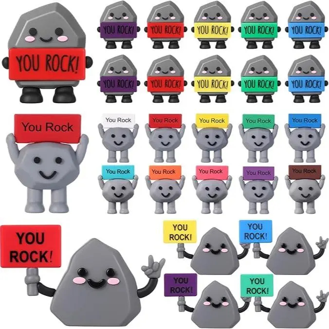 You Rock Figurine Back to School Gift Positive Office Gift Mini Stone Statue 3D Ornament Motivational Desktop Decor for coworkers Students Teachers Employee Appreciation Gift for Birthday Party Favors