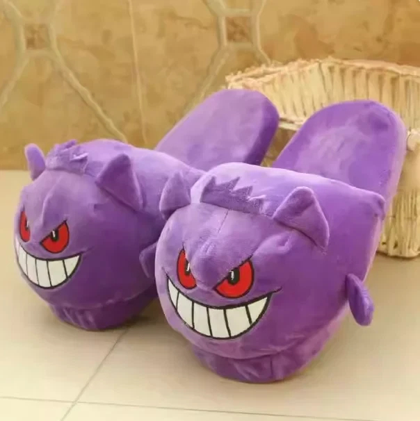 Gengar Open-Toe Plush Slippers Set, One Size Fits All Cute Cartoon Socks Gift