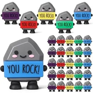 You Rock Figurine Back to School Gift Positive Office Gift Mini Stone Statue 3D Ornament Motivational Desktop Decor for coworkers Students Teachers Employee Appreciation Gift for Birthday Party Favors
