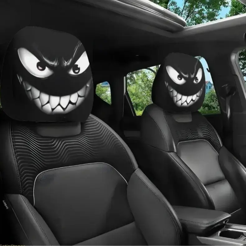 2-Piece Car Headrest Cover Set, Universal Fit for Trucks & SUVs, Washable Durable Soft Fabric Protectors, Car Seat Decorative, Comfortable Auto Interior Accessories for Road Trips, Cars Accessories