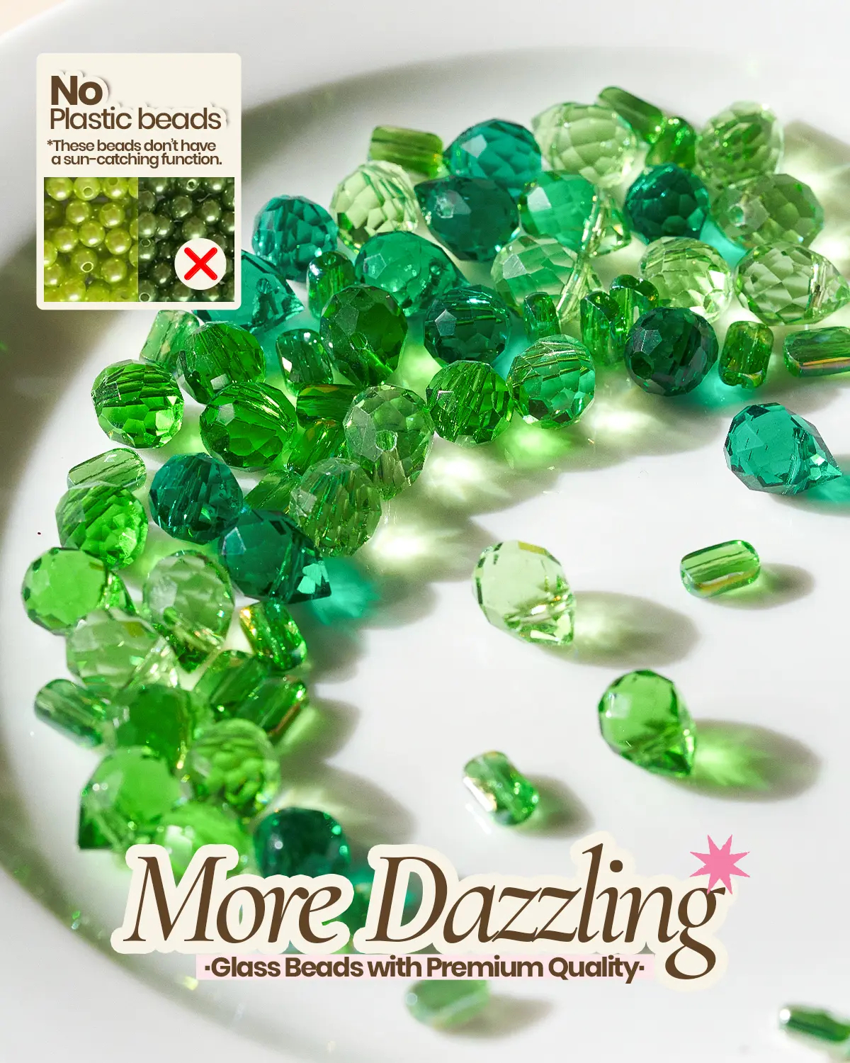Beaded Plant Kit, DIY Hanging Suncatcher Craft Kit with Glass Crystal Beads, Pot, Chain, Faux Moss, Air Dry Clay, Instruction Booklet & Video Tutorial, Tabletop or Window Decor Gift