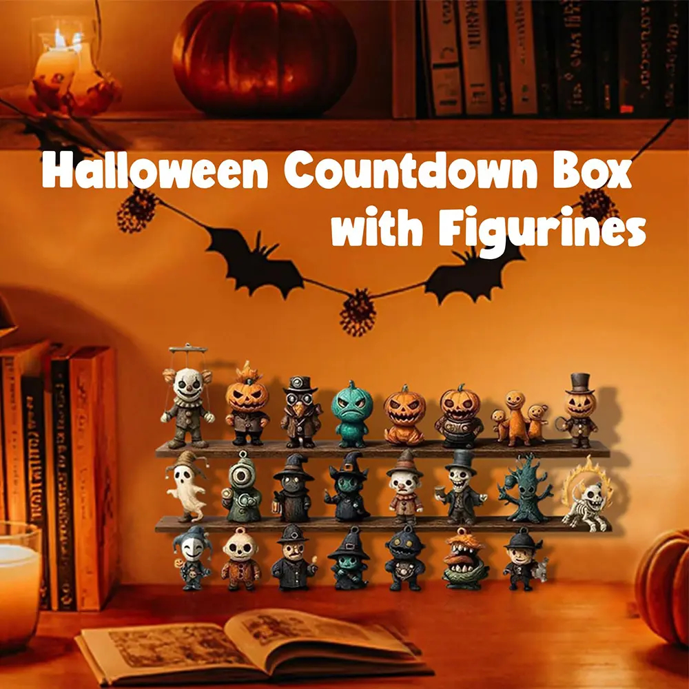 31 Nights of Fright Halloween Countdown Box 2026 - Halloween Spooky Advent Calendar Gift Set with Collectible Horror Figurines, Scary Ornaments & Party Decor for Adults, Teens, Haunted House Fans