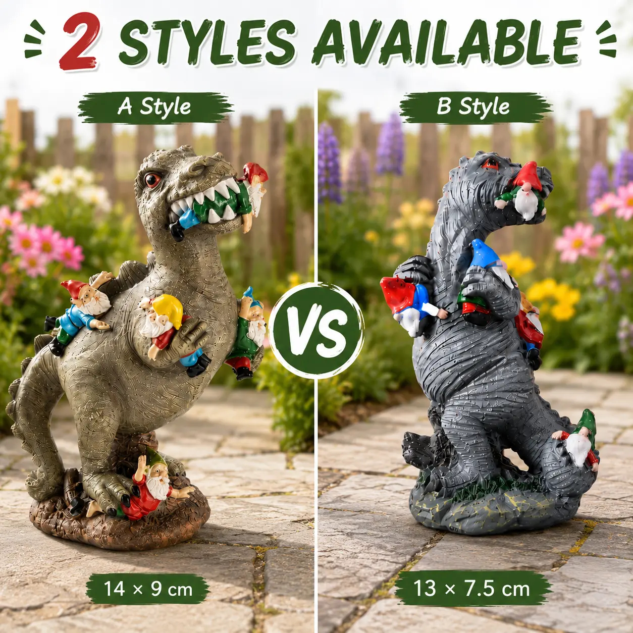 Dinosaur-themed garden decorations, creative cute gnome and dinosaur garden decor, resin craft, home garden decoration, garden gnome statues sports event souvenir