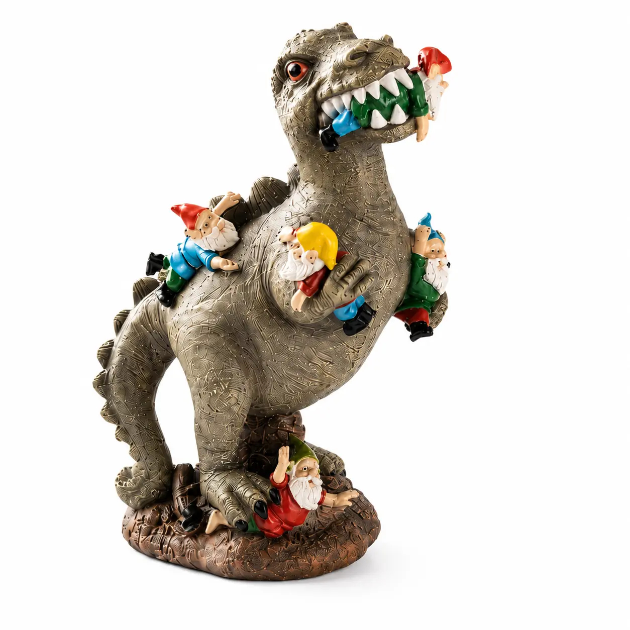 Dinosaur-themed garden decorations, creative cute gnome and dinosaur garden decor, resin craft, home garden decoration, garden gnome statues sports event souvenir