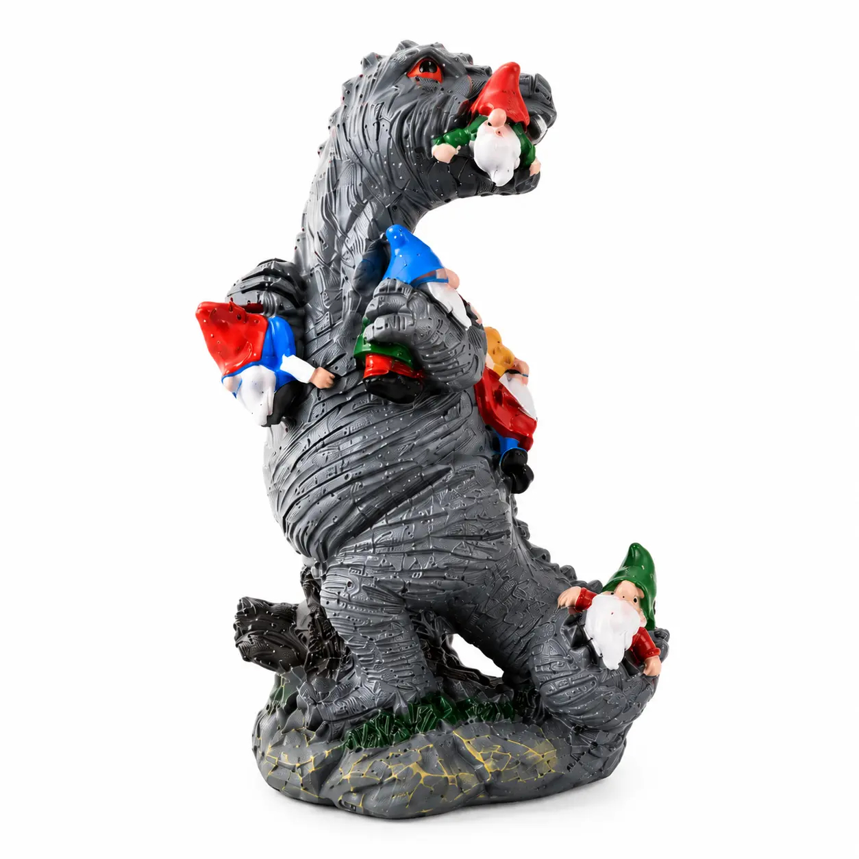 Dinosaur-themed garden decorations, creative cute gnome and dinosaur garden decor, resin craft, home garden decoration, garden gnome statues sports event souvenir
