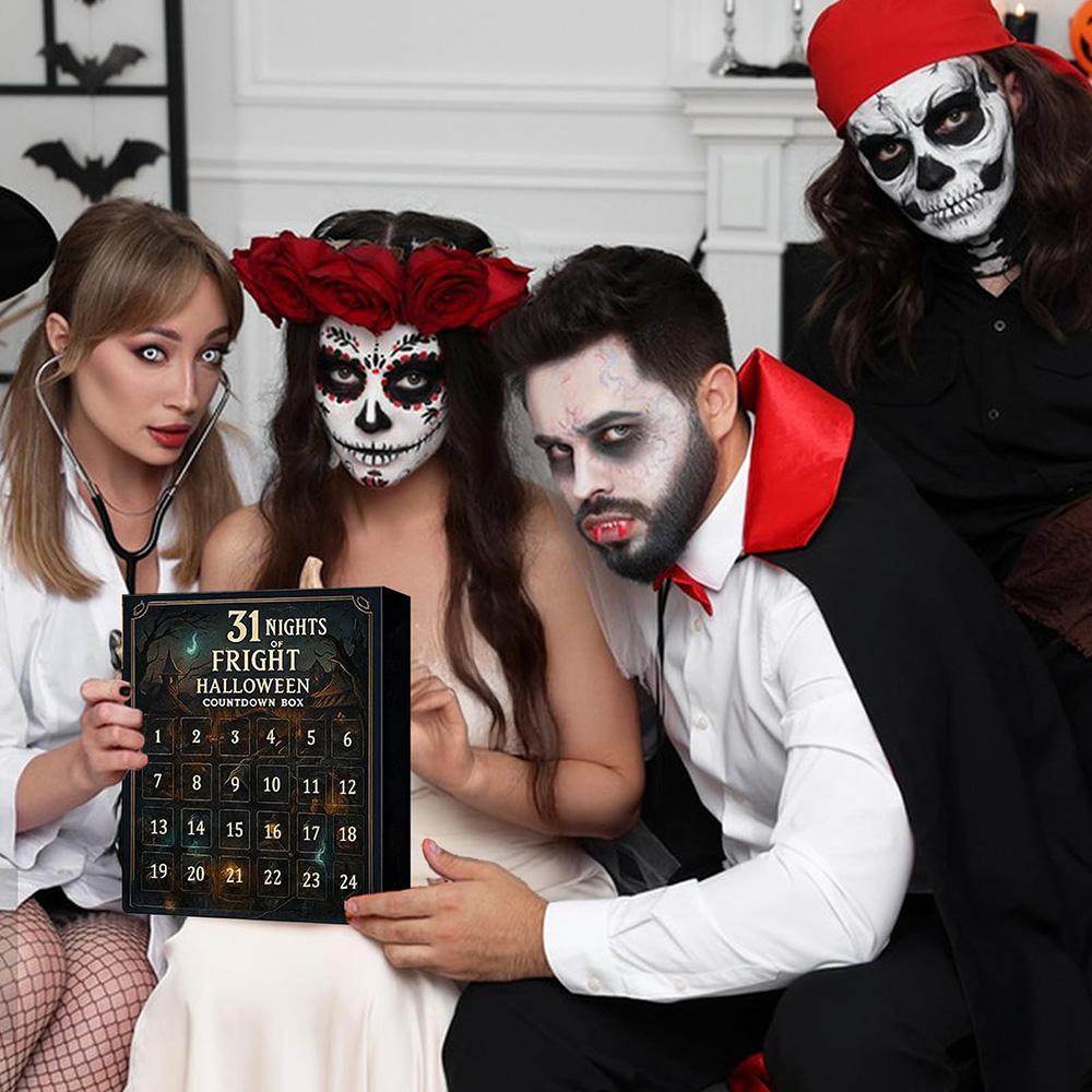 31 Nights of Fright Halloween Countdown Box 2025 - Halloween Spooky Advent Calendar Gift Set with Collectible Horror Figurines, Scary Ornaments & Party Decor for Adults, Teens, Haunted House Fans 31 Nights of Fright Halloween Countdown Box 2025 - Halloween Spooky Advent Calendar Gift Set with Collectible Horror Figurines, Scary Ornaments & Party Decor for Adults, Teens, Haunted House Fans