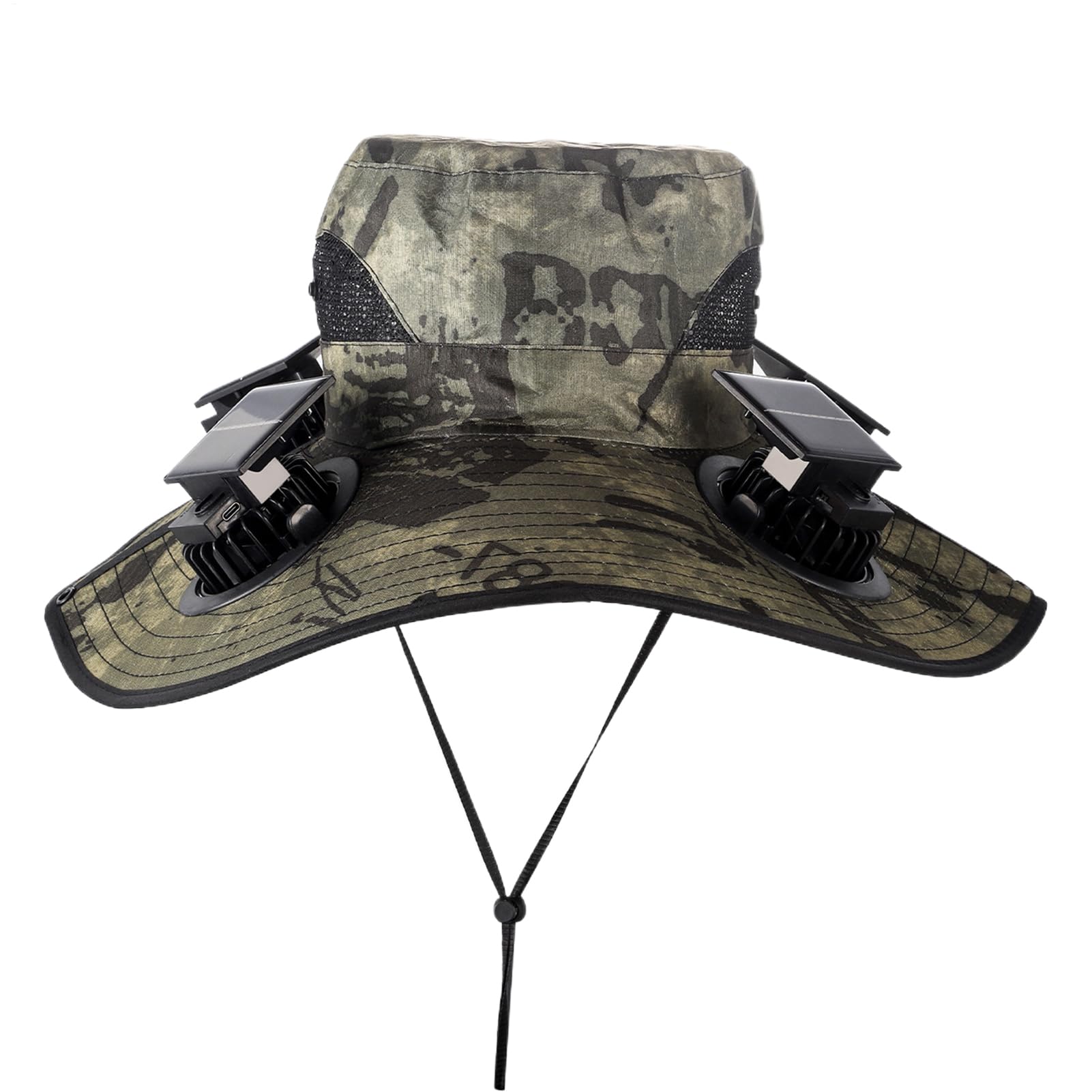 Fishing Hat with Fans, 2025 New Ultralight Solar Fan Sun Hat, Wide Brim Solar Fan Hat Outdoor Fishing UPF 50+