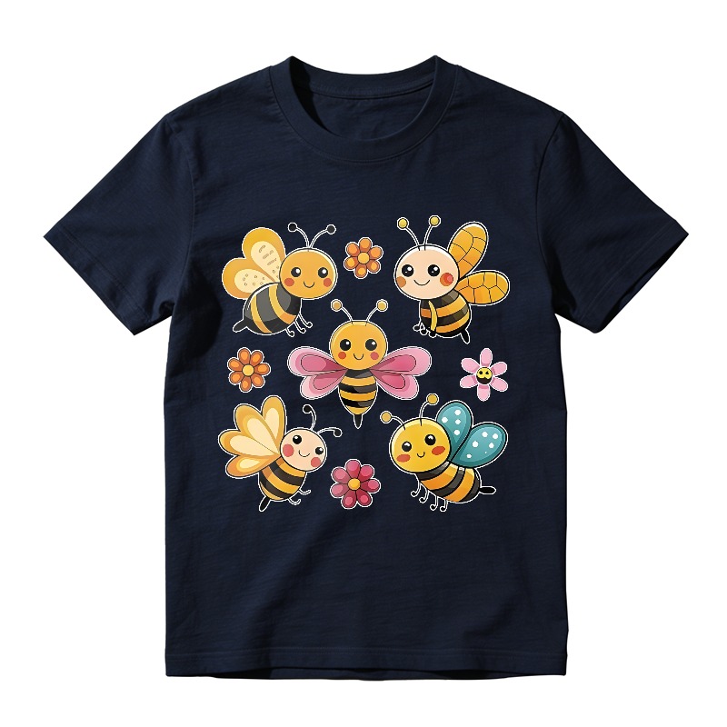 Cute Bees And Flowers Design Unisex Classic T-shirt