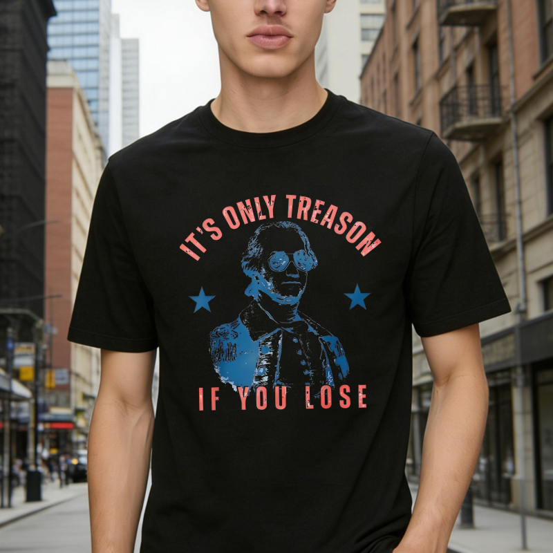 George Washington With Sunglasses And Stars It's Only Treason If You Lose Unisex Classic T-shirt