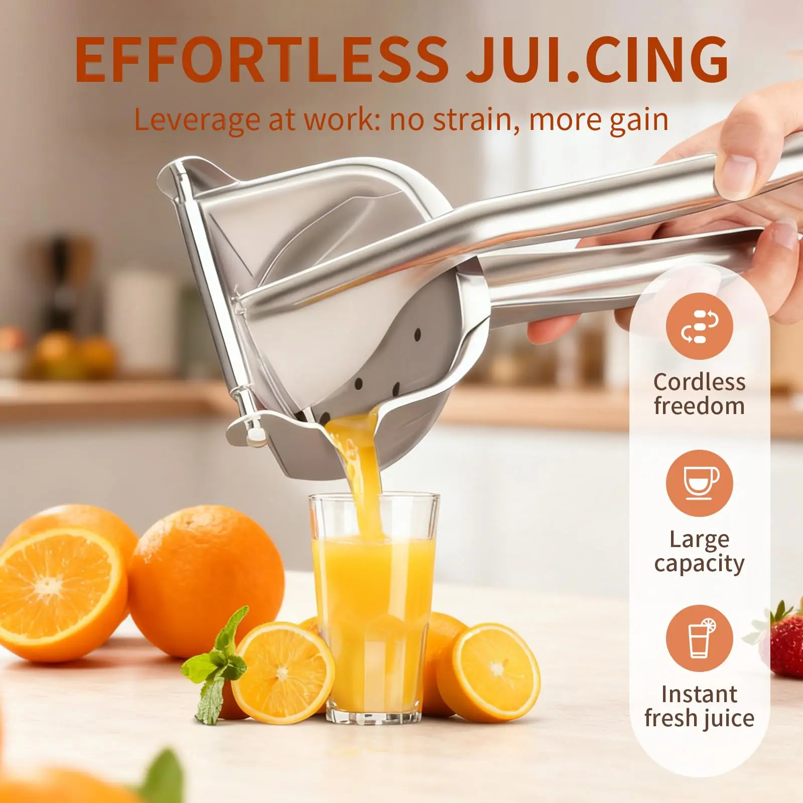 Manual Fruit Juicer - Kitchen Utensil & Gathering Essential, Fresh Juice Extractor Suitable for Outdoor Picnics & Restaurant Use, Utensils, Juicer Hand Press, Hand Juicer Squeezer