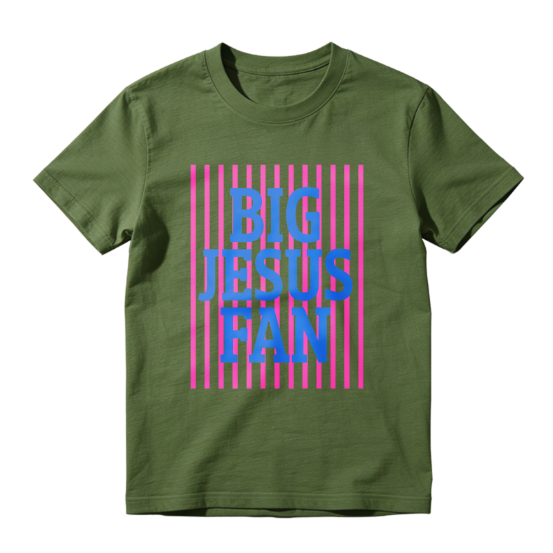 Big Jesus Fan Striped Design Unisex Classic T-shirt