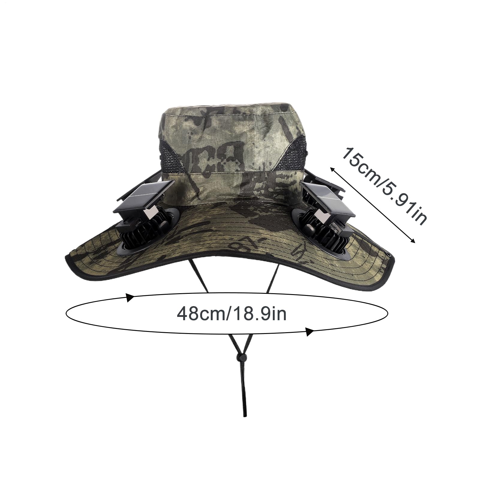 Fishing Hat with Fans, 2025 New Ultralight Solar Fan Sun Hat, Wide Brim Solar Fan Hat Outdoor Fishing UPF 50+