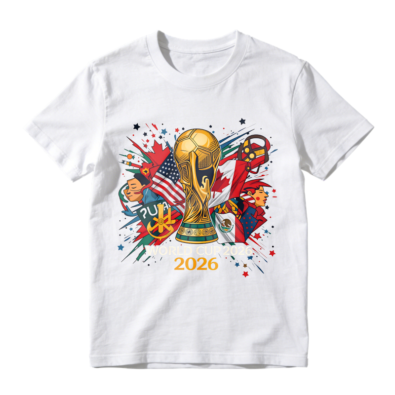 2026 World Cup Trophy With Flags And Stars Unisex Classic T-shirt