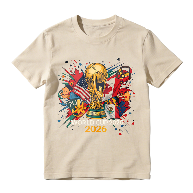 2026 World Cup Trophy With Flags And Stars Unisex Classic T-shirt