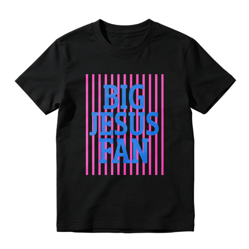 Big Jesus Fan Striped Design Unisex Classic T-shirt