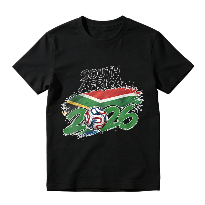 South Africa 2026 World Cup Soccer Ball Flag Design Unisex Classic T-shirt