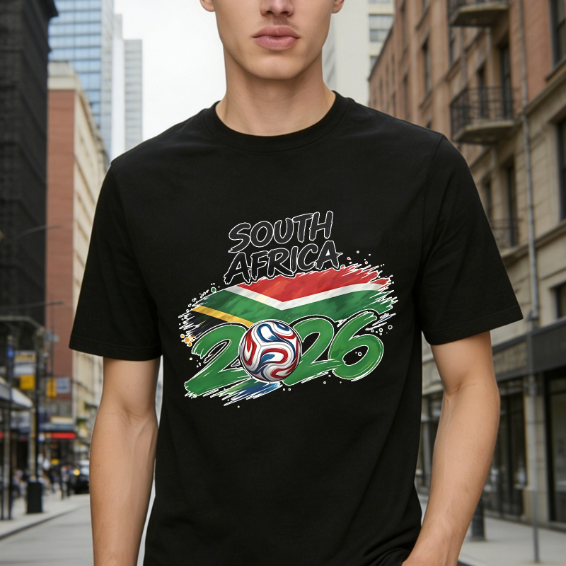 South Africa 2026 World Cup Soccer Ball Flag Design Unisex Classic T-shirt