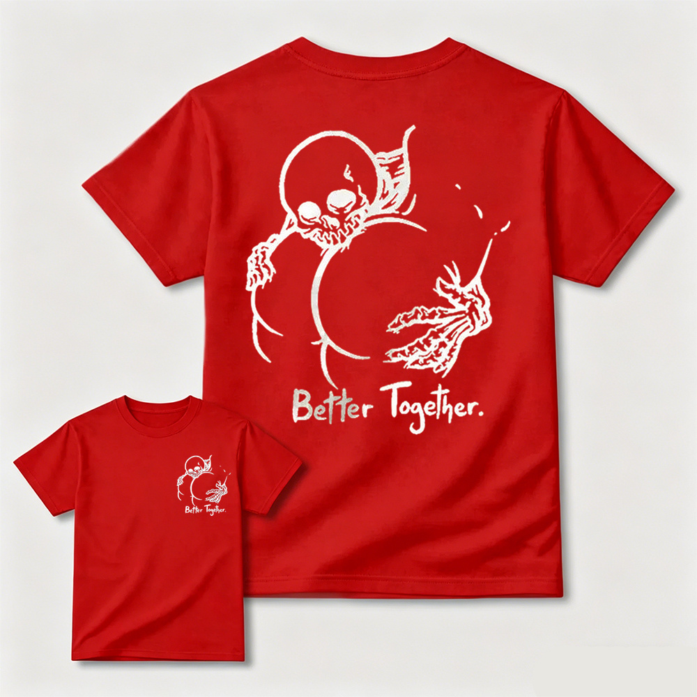 Better Together Skeleton Hug Graphic T-Shirt