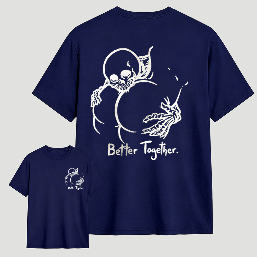 Better Together Skeleton Hug Graphic T-Shirt
