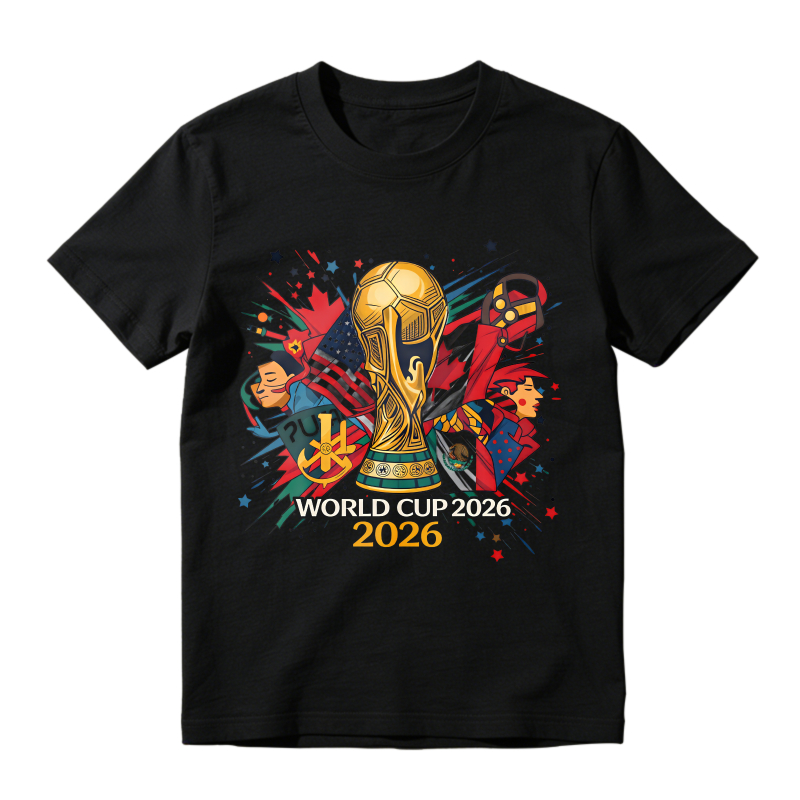 2026 World Cup Trophy With Flags And Stars Unisex Classic T-shirt