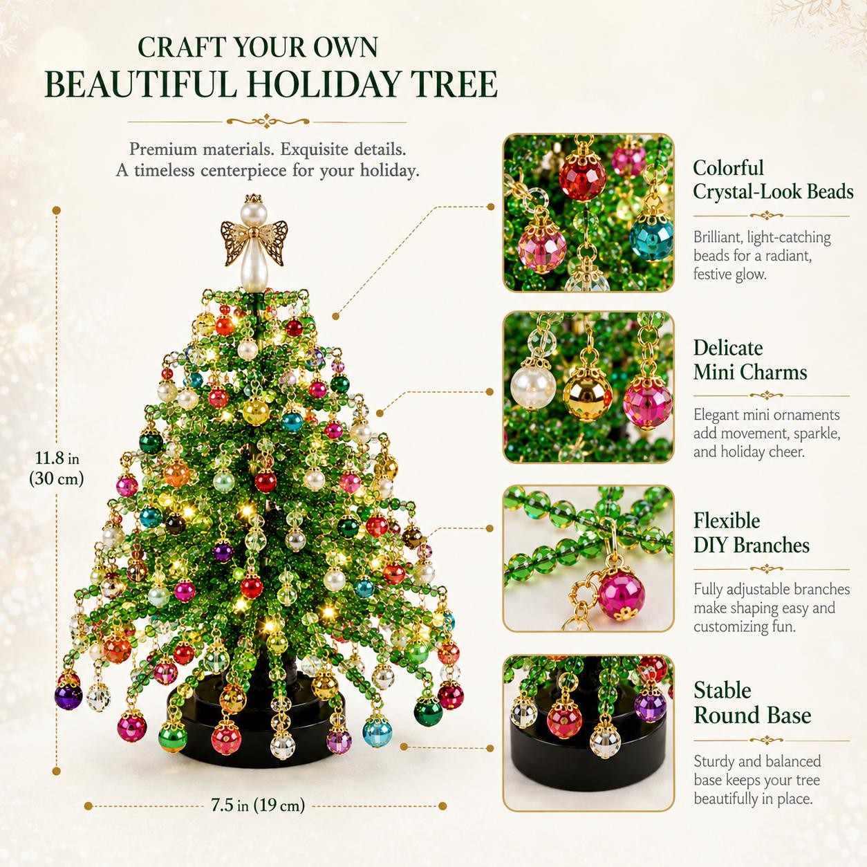 DIY Christmas beaded tree kit, improve your hands-on skills, feel accomplished, craft project, beautiful gift, festive vibes DIY Christmas beaded tree kit, improve your hands-on skills, feel accomplished, craft project, beautiful gift, festive vibes
