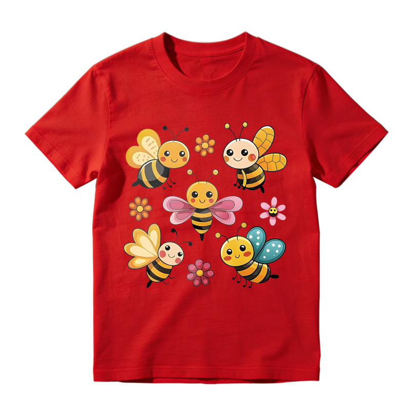 Cute Bees And Flowers Design Unisex Classic T-shirt