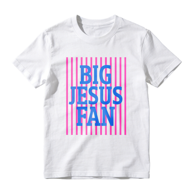 Big Jesus Fan Striped Design Unisex Classic T-shirt