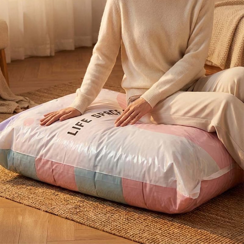 Thickened Stereoscopic No-Pump Vacuum Compression Bag