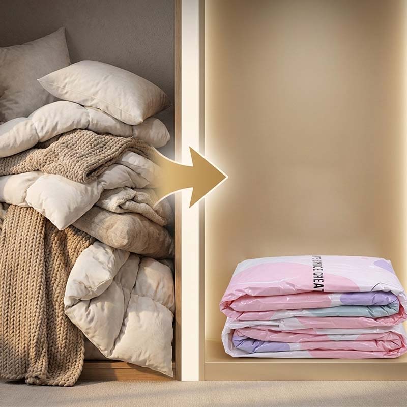 Thickened Stereoscopic No-Pump Vacuum Compression Bag