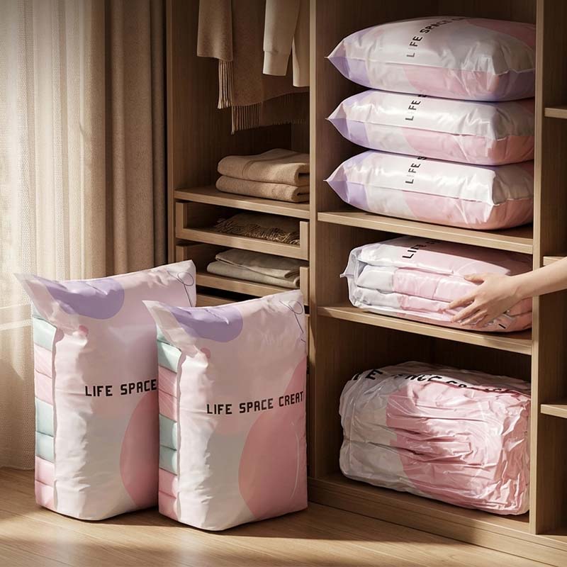Thickened Stereoscopic No-Pump Vacuum Compression Bag