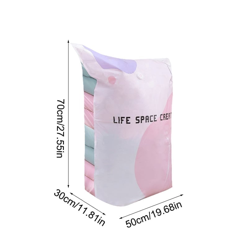 Thickened Stereoscopic No-Pump Vacuum Compression Bag