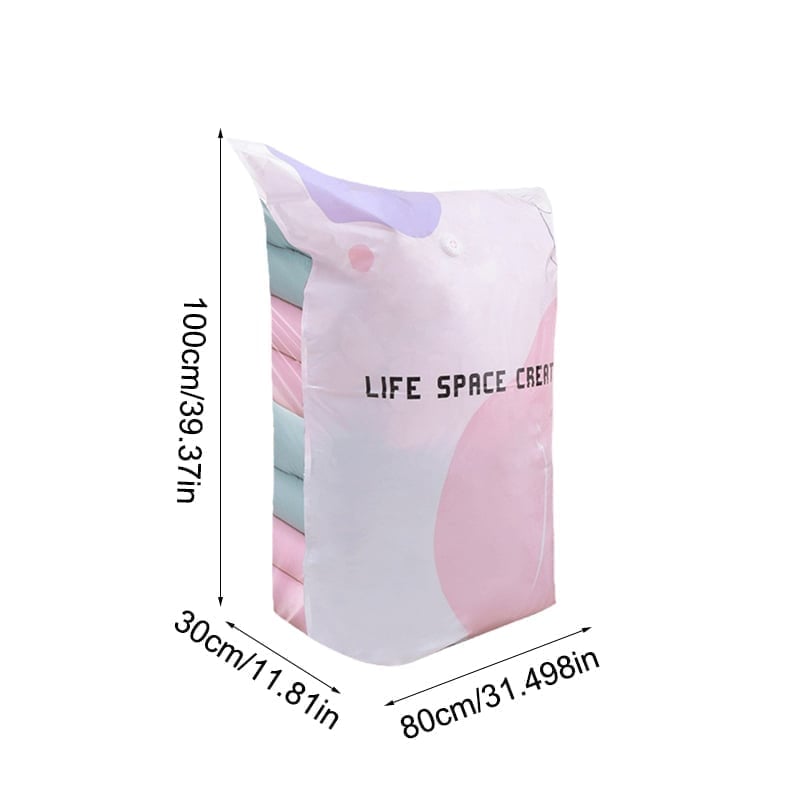 Thickened Stereoscopic No-Pump Vacuum Compression Bag